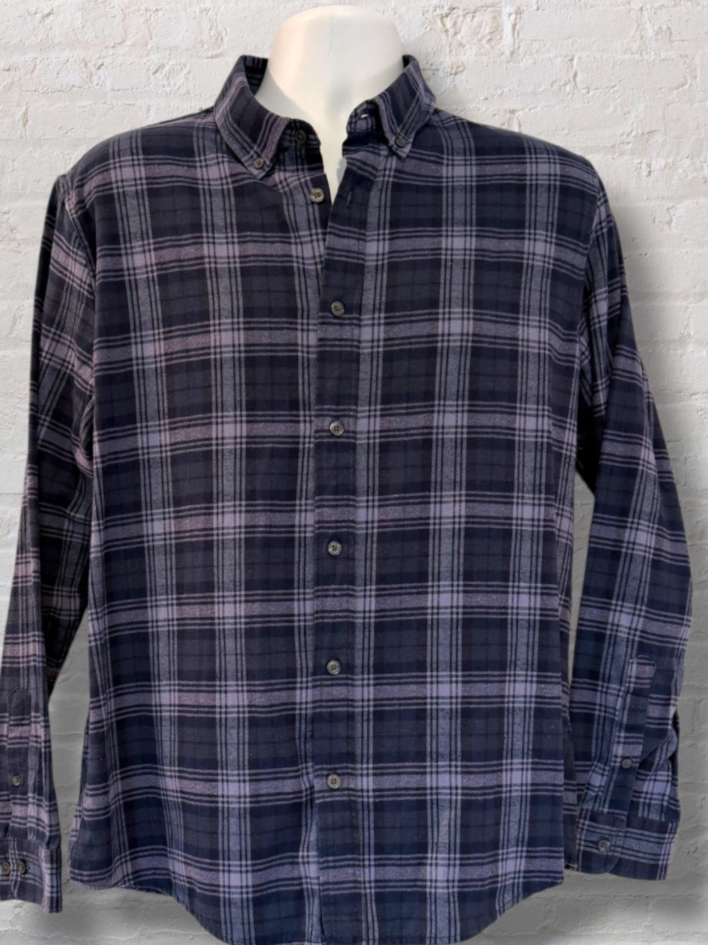 Slate & Stone Plaid Shirt Men’s XL Navy Slim Fit Flannel Button Down - Picture 3 of 11